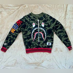 A Bathing Ape BAPE WGM Camo shark sweater